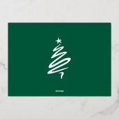 Modern Family 3 Photo Collage Elegant Christmas 箔シーズンカード (裏面)