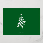 Modern Family 3 Photo Collage Elegant Christmas 箔シーズンカード (裏面)