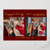 Modern Family 3 Photo Red Christmas 箔シーズンカード (正面)