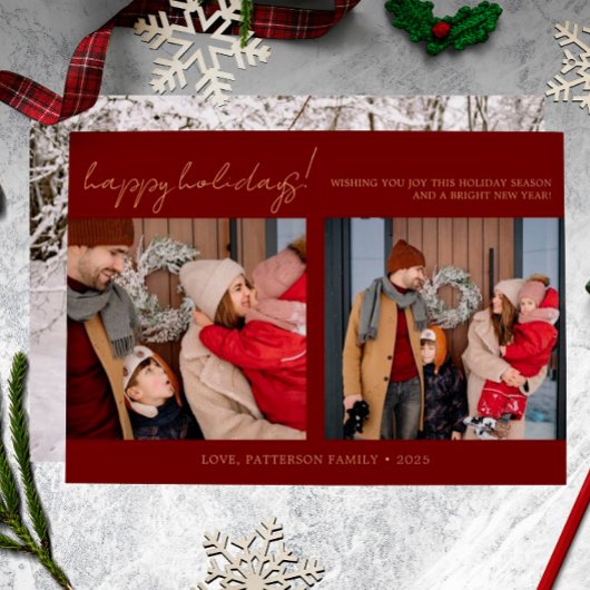 Modern Family 3 Photo Red Christmas 箔シーズンカード
