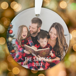 Modern Family Christmas Photo Script, merry  オーナメント