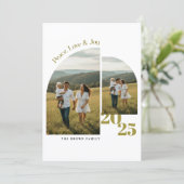  Modern Family Geometric Arch Photo Christmas シーズンカード (スタンド正面)