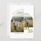  Modern Family Geometric Arch Photo Christmas シーズンカード (正面)