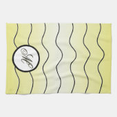 Modern Family Initial on Ombré Butter Yellow キッチンタオル (横)