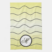 Modern Family Initial on Ombré Butter Yellow キッチンタオル (縦)