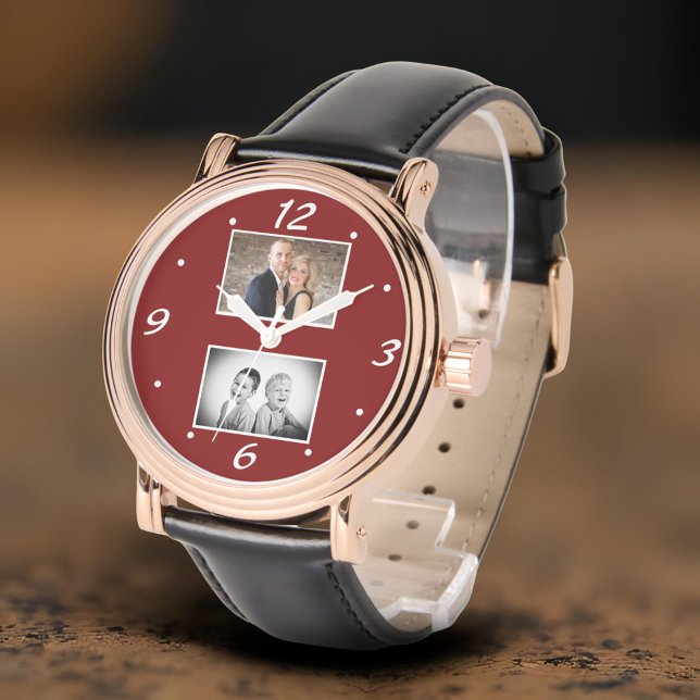 Modern Family Keepsake 2 Photo Collage  腕時計 (クリエイターアップロード済み)