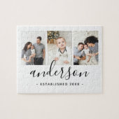 Modern Family Monogram 3 Photo Collage ジグソーパズル (横)