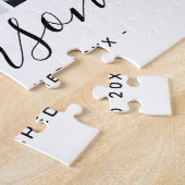 Modern Family Monogram 3 Photo Collage ジグソーパズル (側面)