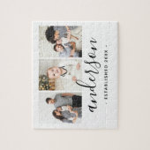 Modern Family Monogram 3 Photo Collage ジグソーパズル (縦)