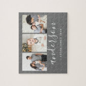 Modern Family Monogram 3 Photo Collage ジグソーパズル (縦)