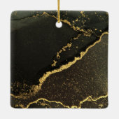 Modern Family name and photo black and gold セラミックオーナメント (裏面)