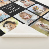 Modern Family Personalized 11 Photo Collage Black シェルパブランケット (3/4)
