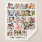 Modern Family Personalized Cute 20 Photos Collage シェルパブランケット (正面)