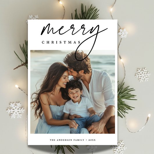 Modern Family Photo Beach Christmas Card シーズンカード