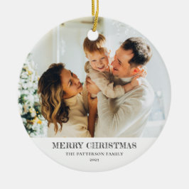 Modern Family Photo Christmas セラミックオーナメント