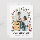 Modern Family Photo Christmas holly citrus oranges シーズンカード (正面)