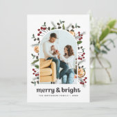 Modern Family Photo Christmas holly citrus oranges シーズンカード (スタンド正面)