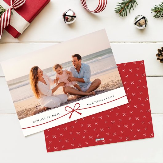 Modern Family Photo Coastal Beach Christmas シーズンカード