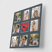 Modern Family Photo Collage Love  スクエア壁時計 (傾斜)