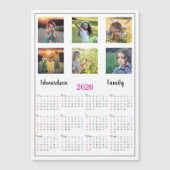 Modern family photo collage magnetic 2026 calendar (正面)