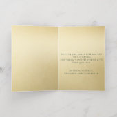 Modern Family Photo Green Gold Merry Christmas 箔グリーティングカード (内側レイダウン)