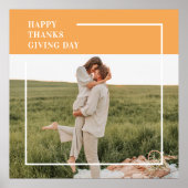 Modern Family Photo& Happy Thanksgiving Day Gift ポスター (正面)