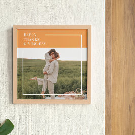 Modern Family Photo& Happy Thanksgiving Day Gift ポスター