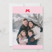 Modern Family Photo Merry Pink Red Bow シーズンカード (裏面)