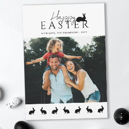 Modern Family Photo With Bunnies Stylish Easter カード