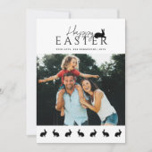 Modern Family Photo With Bunnies Stylish Easter カード (正面)