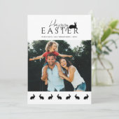 Modern Family Photo With Bunnies Stylish Easter カード (スタンド正面)