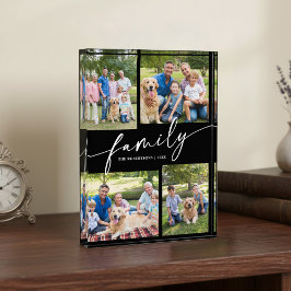 Modern Family Photos Collage Script Keepsake フォトブロック