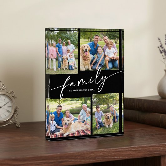 Modern Family Photos Collage Script Keepsake フォトブロック