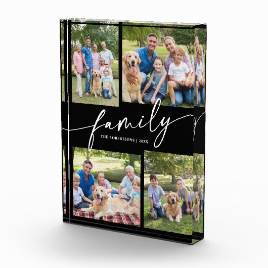 Modern Family Photos Collage Script Keepsake フォトブロック (右)