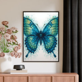 Modern Fantasy Fractal Art Watercolor Butterfly  キャンバスプリント