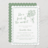 Modern Farmers Fresh off the Market Bridal Shower 招待状 (正面/裏面)