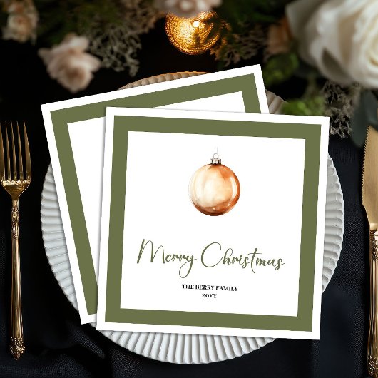 Modern Farmhouse Christmas Ball Custom Napkins スタンダードカクテルナプキン