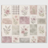 Modern Farmhouse Pastel Purple Quilt Patchwork  ラッピングペーパー (フラット)