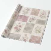 Modern Farmhouse Pastel Purple Quilt Patchwork  ラッピングペーパー (アンロールド)