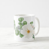 Modern farmhouse personalize custom Floral Mug コーヒーマグカップ (正面右)