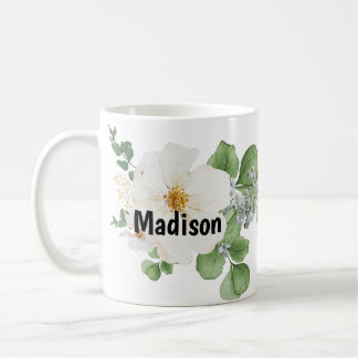 Modern farmhouse personalize custom Floral Mug コーヒーマグカップ