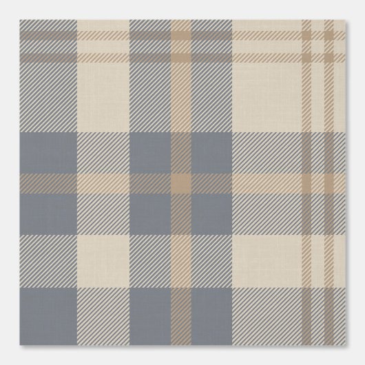 Modern Farmhouse Plaid in Cream and Slate Blue 壁紙 (正面)