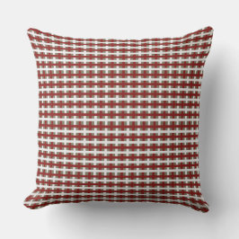 Modern Farmhouse Red White Sage Christmas Plaid クッション