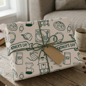 Modern Father's Day Doodle Pattern Millennial Dad ラッピングペーパー