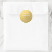 Modern Faux Gold Foil Name & Return Address ラウンドシール (バッグ)