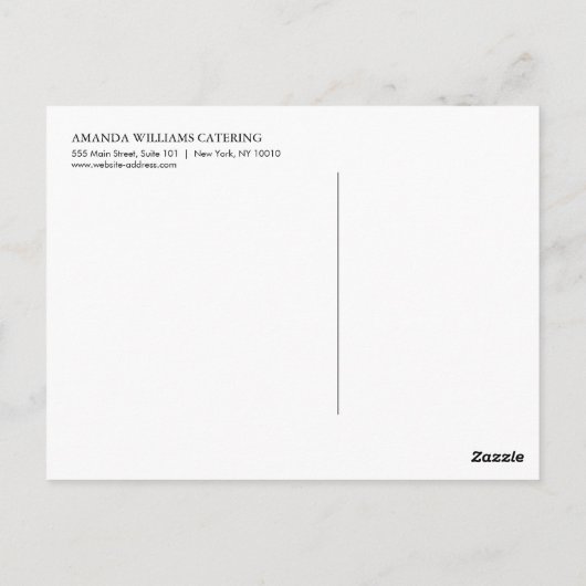 Modern Faux Gold Fork Catering Logo on Red ポストカード (裏面)