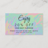 Modern Faux Holographic Pastel Script | Your Logo 割引カード (正面)