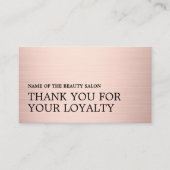 Modern Faux Rose Gold Black Bold Beauty ロイヤリティカード (正面)