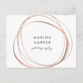 Modern Faux Rose Gold Logo 6-Photo ポストカード (正面)