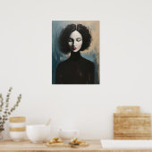 Modern Feminine Portrait Wall Decor ポスター (キッチン)